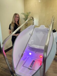 Advanced HOCATT ozone therapy chamber for 10-in-1 cellular detox at LifeRx Wellness in Willis TX.