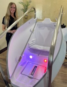 Advanced HOCATT ozone therapy chamber for 10-in-1 cellular detox at LifeRx Wellness in Willis TX.