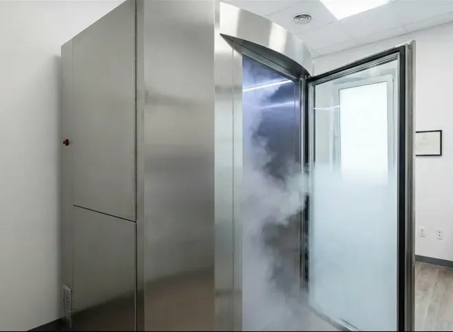 Cryotherapy session room at LifeRx Wellness offering cold therapy for recovery and wellness support