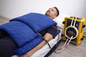 PEMF therapy session at LifeRx Wellness in Willis TX using professional-grade electromagnetic therapy mats for recovery and wellness